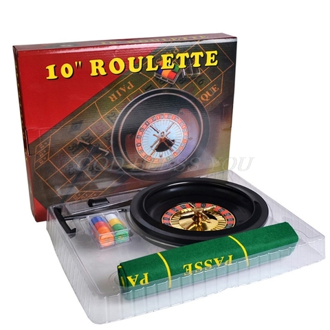 10 inch Roulette Game Set Casino Roulette with Table Cloth Poker Chips for Bar KTV Party Borad Game Drop Shipping ► Photo 1/6