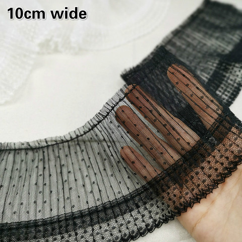 New Organ Pleated Mesh Yarn Spot Lace DIY Ms. Girls Clothes Neckline Cuffs Body One-piece Skirt Decorative Fabric Shawl Material ► Photo 1/4