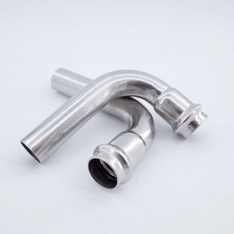 Hot/cold water stainless steel 304 pipe joint one head press fit fittings adapter DN15/20/25/32/40/50 elbow 90 degree fitting ► Photo 1/6