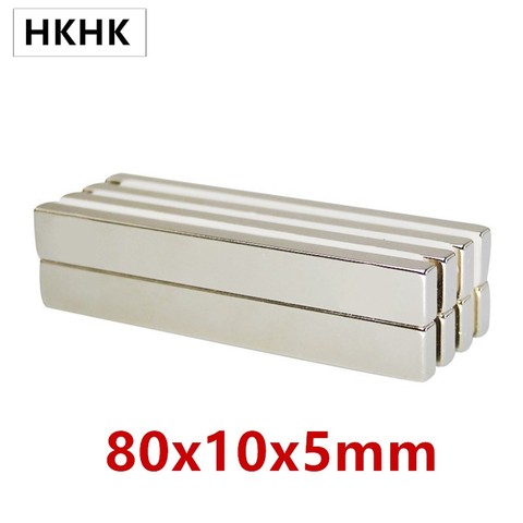 80x10x5 Strong Sheet Rare Earth Magnet Thickness 5mm Block Rectangular Neodymium Magnets 80x10x5mm Strip Magnet 80*10*5 80mm ► Photo 1/6