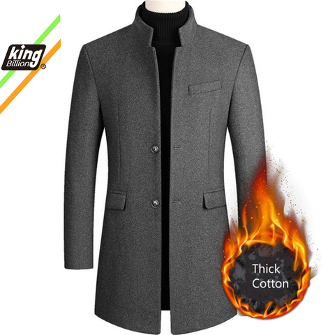 New Winter Fashion Men Slim Fit Long Sleeve Cardigans Blends Coat Jacket Suit Solid Mens Long Woolen Coats ► Photo 1/6