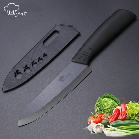 Ceramic Knife 3 4 5 6 inch Chef Utility Slicing Paring Kitchen Knife Zirconia Black Blade Colorful Handle Single Cooking Tools ► Photo 1/6