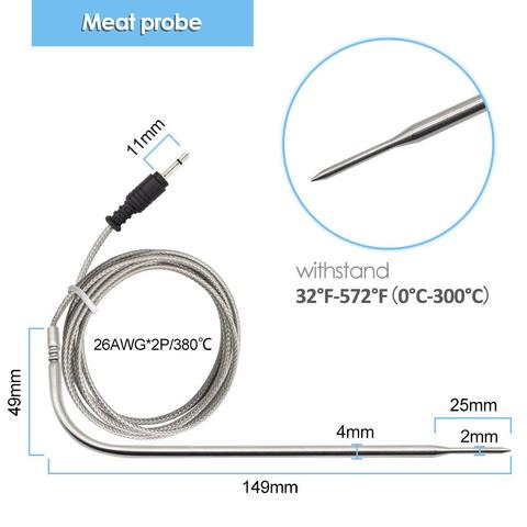 Inkbird Food-Grade Meat Cooking Grilling Stainless Steel Probe Only for Wireless Home Use RF Thermomet IRF-2S Meat Probe ► Photo 1/4
