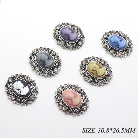 5pcs/lot 30.8*26.5MM Oval Flower Flatback Sewing Buttons for Clothing Rhinestone Button for Wedding Hair Accessories Decorative ► Photo 1/6