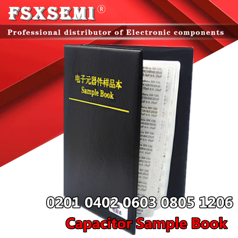 80/90/92values X50pcs 25pcs 0201 0402 0603 0805 1206 Capacitor Sample Book 0.5pF~10uF SMD Chip Capacitors Assortment Kit ► Photo 1/5