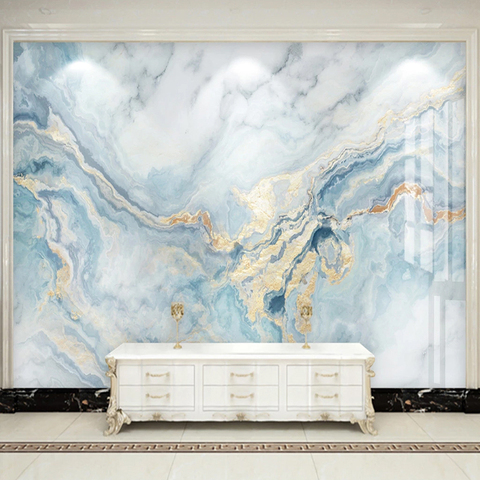 Custom Photo Wallpaper 3D Blue Marble Luxury Home Decor Murals Living Room TV Sofa Bedroom Background Wall Painting 3D Wallpaper ► Photo 1/6