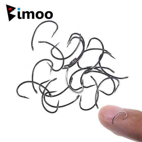 Bimoo 50/100 Fly Tying Curve Shank Hooks Flies Making Hook Wide Gap Nymph Caddis Midge Shrimp Fly Fishing Hook #6 #8 #10 #12 #14 ► Photo 1/6