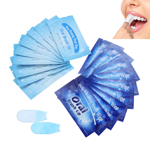 40Pcs Natural Oral Brush Up Wipe Tooth Brush Finger Tip Oral Deep Cleaning Wipes Dental White Teeth Oral Hygiene Teeth Whitening ► Photo 1/6