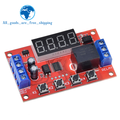 DC 5V 12V 24V 10A Adjustable Time Delay Relay Module 32 Modes LED Digital Timming Trigger Timer Control Switch Pulse Cycle ► Photo 1/1