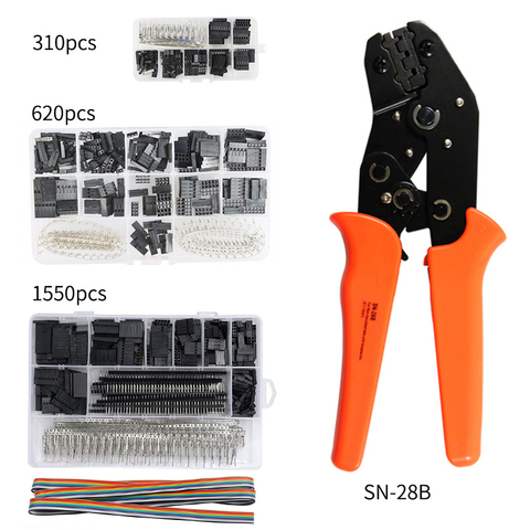 SN-28B 310PCS/620PCS/1550PCS dupont crimping tool kit jst xh crimp pliers terminal ferrule crimper wire hand tool set ► Photo 1/6