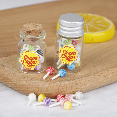 New 1/12 Miniature Food Dessert Sugar Mini Lollipops With Case Holder Candy For Doll House Kitchen Furniture Toys Accessories ► Photo 1/6