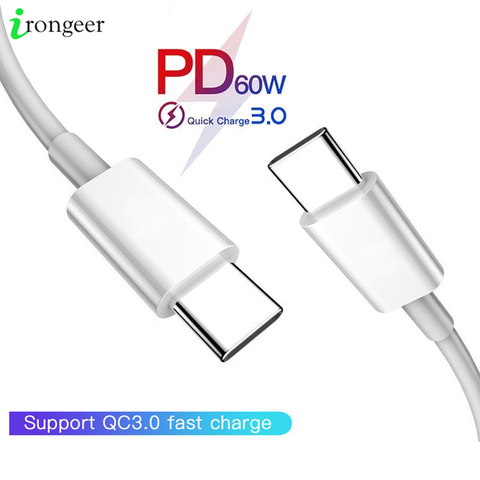 USB C to USB Type C Cable for Xiaomi Redmi Note 8 Pro Quick Charge 4.0 PD 60W Fast Charging for MacBook Pro Charger Cable ► Photo 1/5