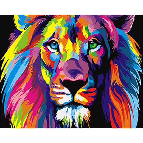 GATYZTORY DIY Painting By Numbers Colorful Animals Oil Painting HandPainted Home Decor Gift Canvas Drawing ► Photo 1/6