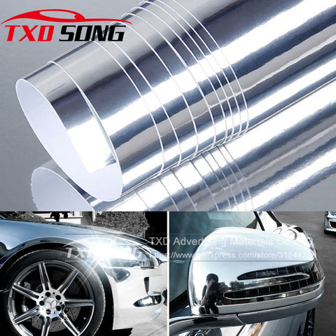 10/20/30x152cm Newest High stretchable mirror silver Chrome Mirror flexible Vinyl Wrap Sheet Roll Film Car Sticker Decal Sheet ► Photo 1/6