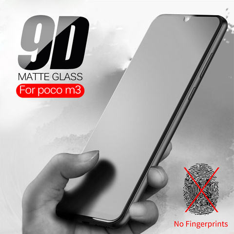 9D Matte Frosted Tempered Glass For Xiaomi Poco M3 Protective Glass Xiomi Pocco Poko Poxo Pocom3 Pocophone M 3 Screen Protector ► Photo 1/6