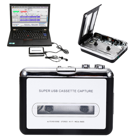 Rechargable USB Portable Cassette Tape to MP3 CD Converter Capture Audio Music Player Cassette Recorders & Players coverters ► Photo 1/6