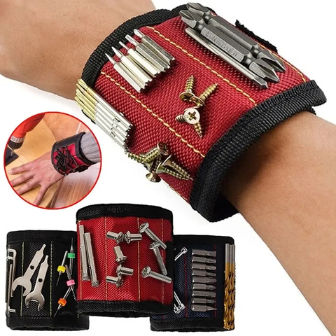 Strong Magnetic Wristband Portable Tool Bag For Holding Belt Screws Nails Nuts Bolts Drill Bits Tool Kit ► Photo 1/6