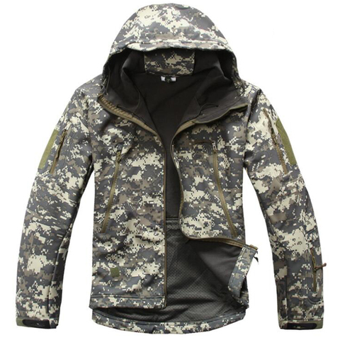 Softshell Jacket Men Outdoor Waterproof Windproof Military Hunting Clothes Fleece Hiking Camping Fishing Tactical Camo Jackets ► Photo 1/6