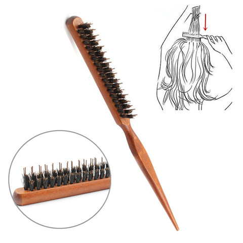 Professional Salon Teasing Back Hair Brushes Wood Slim Line Comb Hairbrush Extension Hairdressing Styling Tools DIY Kit 1 PCS ► Photo 1/6