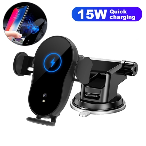 15W Car Qi Wireless Charger Automatic Clamping for iPhone X 8 XR 11pro xs Samsung S10 S9 S8 Note10 8 Air Vent Mount Phone Holder ► Photo 1/6