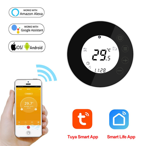 95~240V Round Shape WiFi Room Thermostat Intelligent App Control Remote Temperature Controller ► Photo 1/6