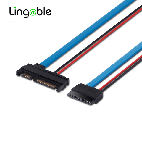 Lingable SATA Adapter Cable Serial ATA 22Pin 7+15 Male to Slimline SATA 13Pin 7+6  Female Connector Conterver Cables 30CM ► Photo 1/6