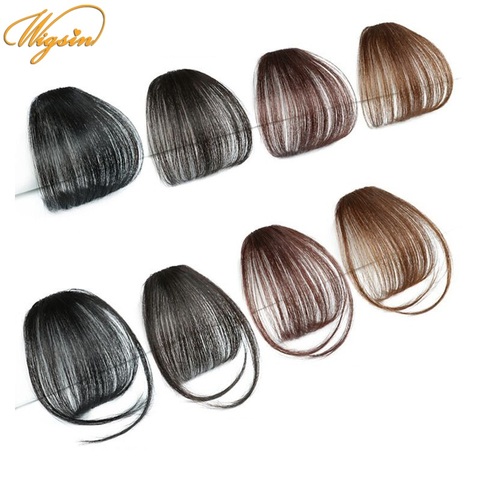WIGSIN Synthetic Clip In Hair Air Bangs Hairpiece Black Brown Extensions Mini Fake Bangs Hairpiece for Women ► Photo 1/6