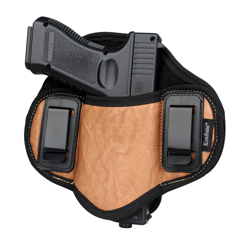 Kosibate Hunting Holster PU Leather Concealed for Gun Pistol Glock 17 19 23 32 Sig Sauer P250 P224 Beretta 92 Taurus Pancake IWB ► Photo 1/6