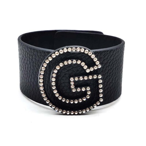 2022 Luxury Jewelry Fashion Leather Bracelet For Women Statement Lnitial Letter Leather Wrap Bracelet gift Geometric ► Photo 1/6