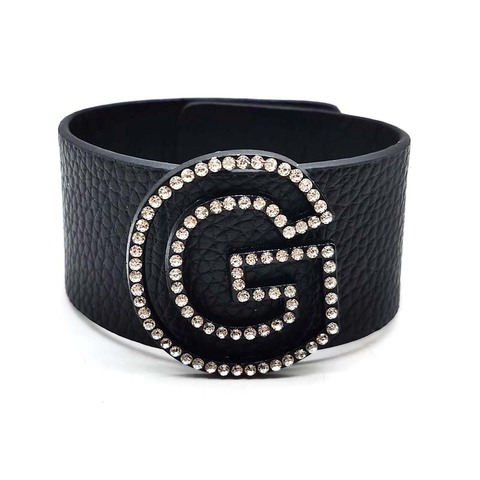 2022 Luxury Jewelry Fashion Leather Bracelet For Women Statement Lnitial Letter Leather Wrap Bracelet gift Geometric ► Photo 1/6