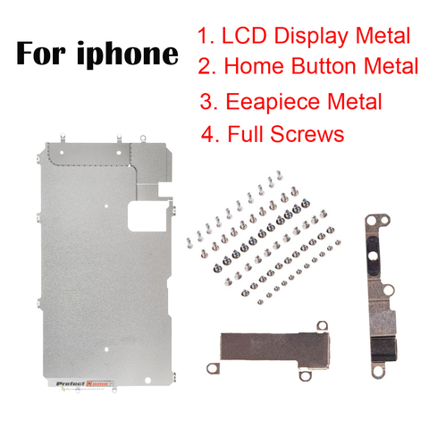 1set For iPhone 5 5S 5C 6 7 8 PLUS LCD Screen Holder Inner Metal Plate + home button Metal + earpiece metal Cover Bracket Part ► Photo 1/1