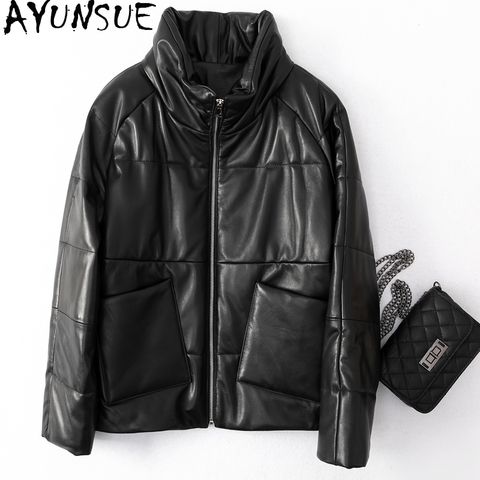 AYUNSUE Women's Genuine Leather Jacket 100% Sheepskin Coat Female Jacket Autumn Winter Real Leather Jackets Women Parkas KJ5033 ► Photo 1/6