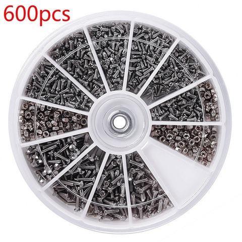 1Box (600pcs) 12 Kinds of Small Screws Nuts Assortment Kit M1 M1.2 M1.4 M1.6 Screw for Watches Glassess Repair Tools Tornillos ► Photo 1/6