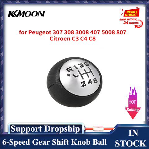 Car Manual 6-Speed Transmission Gear Shift Knob Ball Lever Adapter for Peugeot 307 308 3008 407 5008 807 Citroen C3 C4 C8 ► Photo 1/6