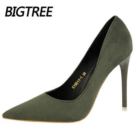 Plus Size 43 Woman Pumps Suede Classic Pumps 2022 New High Heels Stiletto Ladies Shoes Fashion Office Shoes Women Basic Pump ► Photo 1/6