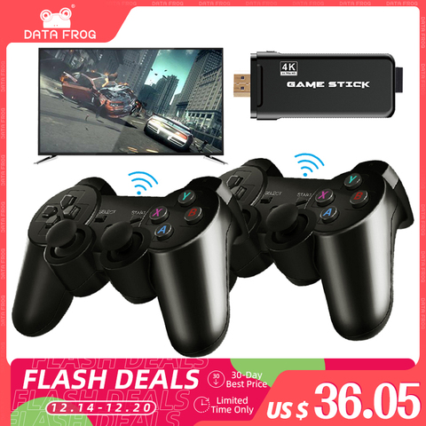 DATA FROG 4K HD Video Game Console 2.4G Double Wireless Controller For PS1/GBA Classic Retro TV Game Console 64GB 10000 Games ► Photo 1/6