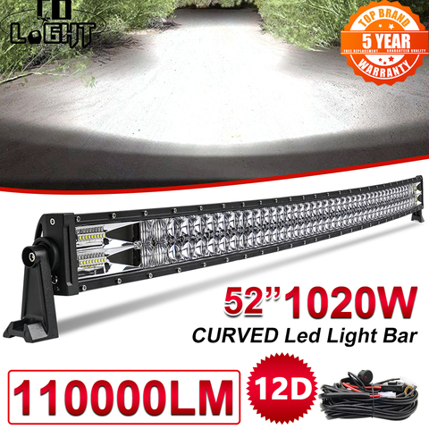 CO LIGHT 22 32 42 52 inch Curved Led Light Bar 420W 620W 820W 1020W COMBO Dual Row Driving Offroad Car Tractor Truck 4x4 SUV ATV ► Photo 1/6