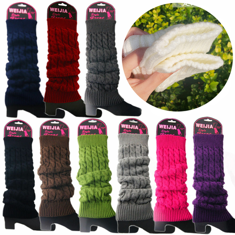 Womens Fashion Winter Cable Knit Crochet Knitted Leg Warmers Legging Knee High Socks ► Photo 1/6