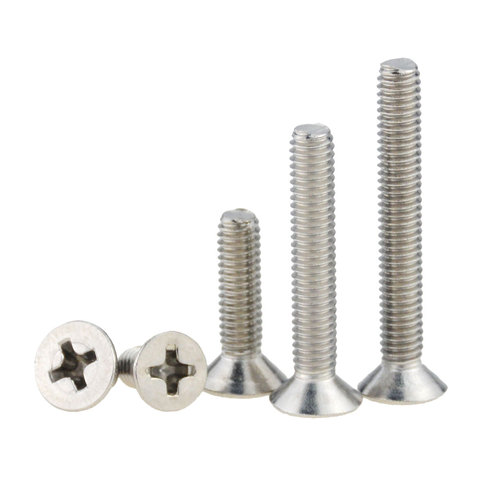 30PCS M4*6 8 10 12 16 20 25 30 304 Stainless Steel Cross Phillips Flat Countersunk Head Screw Bolt M4x6 M4x10 M4x20 M4x30 ► Photo 1/6