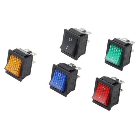 1pcs Latching Rocker Switch Power Switch I/O 4 Pins With Light 16A 250VAC 20A 125VAC KCD4 ► Photo 1/6