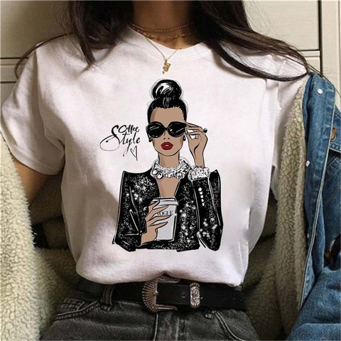 Maycaur Hot Sales Printed Female Tshirt Women Fashion Graphic Printed T-Shirt Harajuku Korean Style Short Sleeves Clothes Female ► Photo 1/6