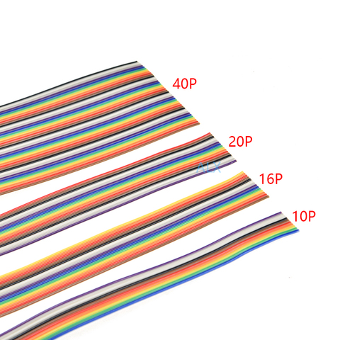 1Meter 6P/10P/12P/14P/16P/20P/40P 1.27mm PITCH color Flat Ribbon Cable 6/8/10/16/20/40 Pin Rainbow WIRE for FC dupont Connector ► Photo 1/4