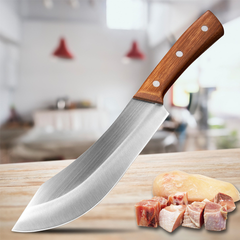 7 Inch Stainless Steel Butcher Knife Vegetable Meat Cleaver Slicing Knife Sharp Kitchen Knife Comfortable Handle Chef Knife ► Photo 1/6