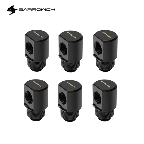 6PCS BARROWCH 90 Degree G1/4'' 360 Rotary Fittings ,Cabinet Liquid Cooling Loop Kit Build Connector,FBWT90-MR ► Photo 1/6