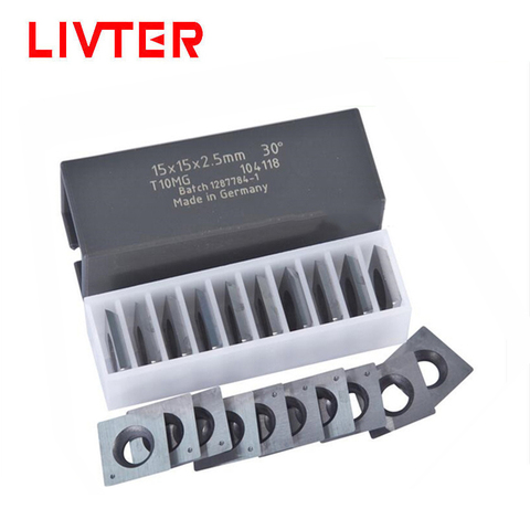 LIVTER 10pcs tungsten carbide inserts blade for router bit / milling cutter / planer helical spiral cutter head ► Photo 1/6