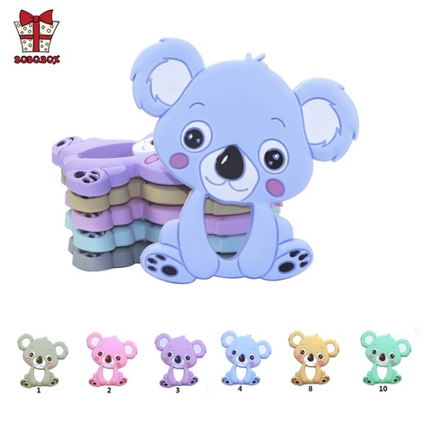 BOBO.BOX 1pc Silicone Teether Animal Koala Baby Teether Pendant Food Grade BPA Free Baby Teething Chew Charms Silicone Beads Toy ► Photo 1/6