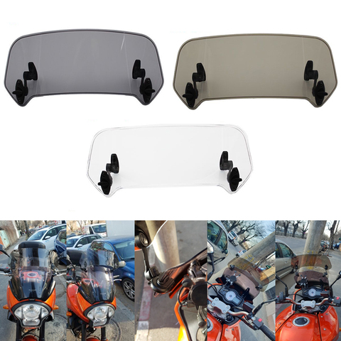 Motorcycle Parts Adjustable Clip On Windshield Extension Spoiler Windscreen Air Deflector For BMW Honda Suzuki for Yamaha ► Photo 1/6