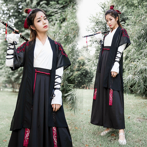 Chinese National Folk Dance Costume Women Traditional Hanfu Clothin Lady Oriental Swordsman Outfit Han Dynasty Cosplay Clothing ► Photo 1/3