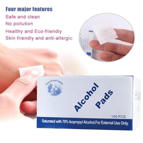 Portable 100PCS Professional Alcohol Swabs Pads Wet Wipes 70%~75% Isopropyl First Aid Home Skin Cleanser Sterilization ► Photo 1/6
