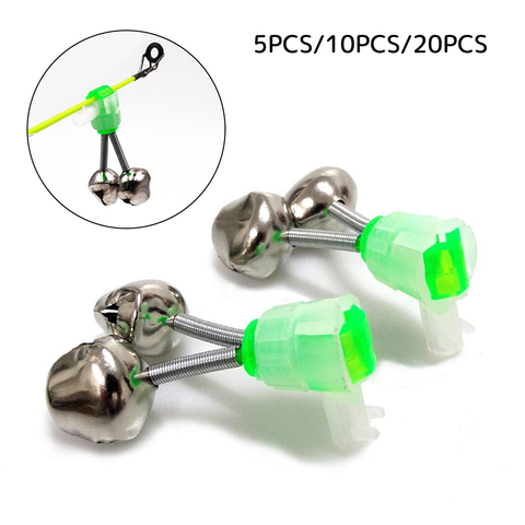 10Pcs Night Fishing Twin Rod Clamp Bell Ring Bite Alarm Tackle Accessories